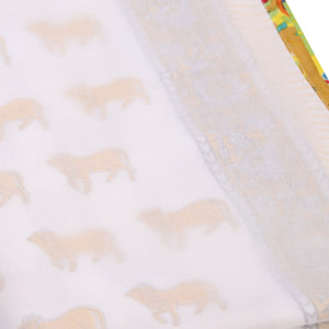 Organic Mulmul/Muslin cotton reversible summer blanket ('Dohar') for Kids/Toddlers - Butterfly