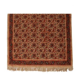 Large Cotton Yoga Mat - 6x4 feet (large) Area Rug - Kalamkari Hand Block Printed - Cotton Area/Yoga Rug - Handwoven Cotton Carpet