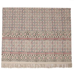 Large Yoga Mat 6x 4 feet  for Yoga, Pilates, Fitness, and Meditation - (Handwoven Area Rug, Mat, Dhurrie, Hand Block-Printed Rug)