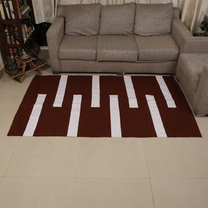 6x 4 feet Area Rug - Handwoven Mat for Yoga, Pilates, Fitness, and Meditation - (Handwoven Area Rug, Mat, Dhurrie, Handspun Cotton Rug)