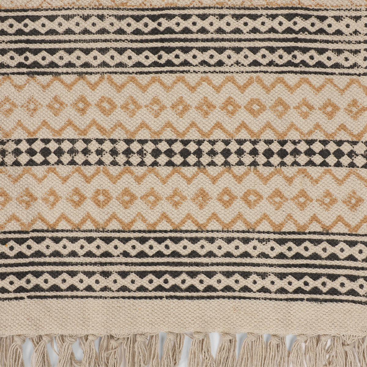 6x 4 feet Area Rug - Hand Block Mat for Yoga, Pilates, Fitness, and Meditation - (Handwoven Area Rug, Mat, Dhurrie, Hand Block-Printed Rug)