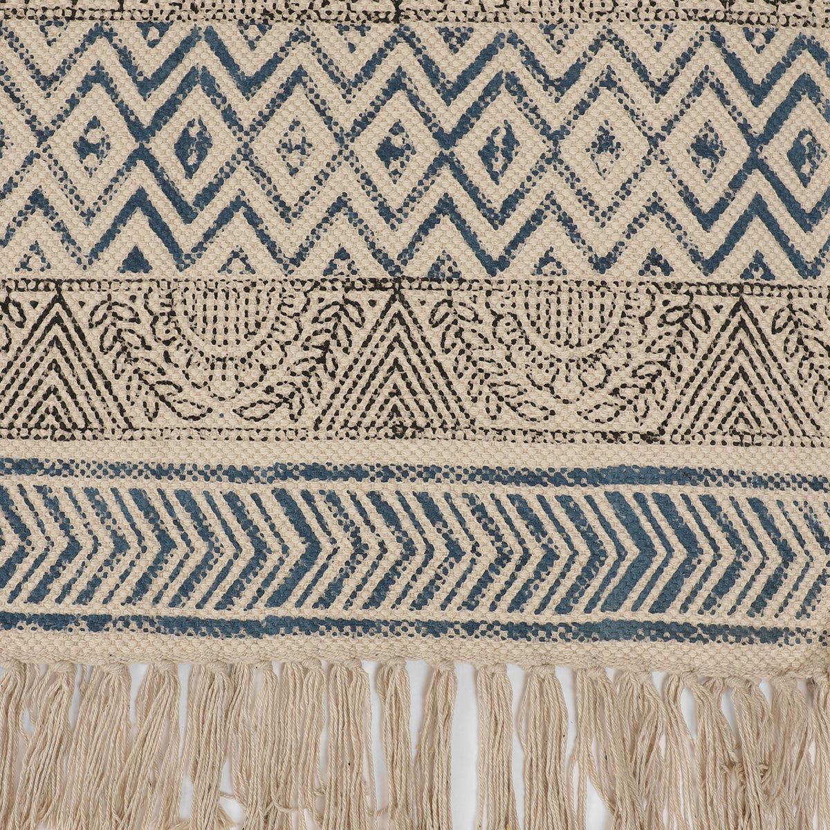 Large Yoga Mat 6x 4 feet  for Yoga, Pilates, Fitness, and Meditation - (Handwoven Area Rug, Mat, Dhurrie, Hand Block-Printed Rug)