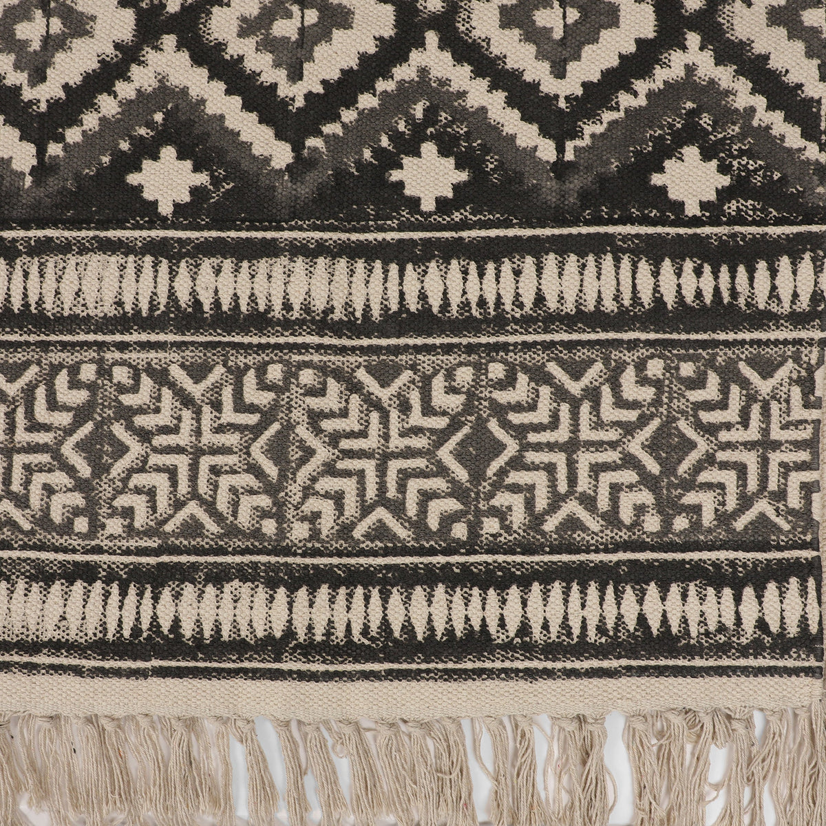 Large Yoga Mat 6x 4 feet  for Yoga, Pilates, Fitness, and Meditation - (Handwoven Area Rug, Mat, Dhurrie, Hand Block-Printed Rug)