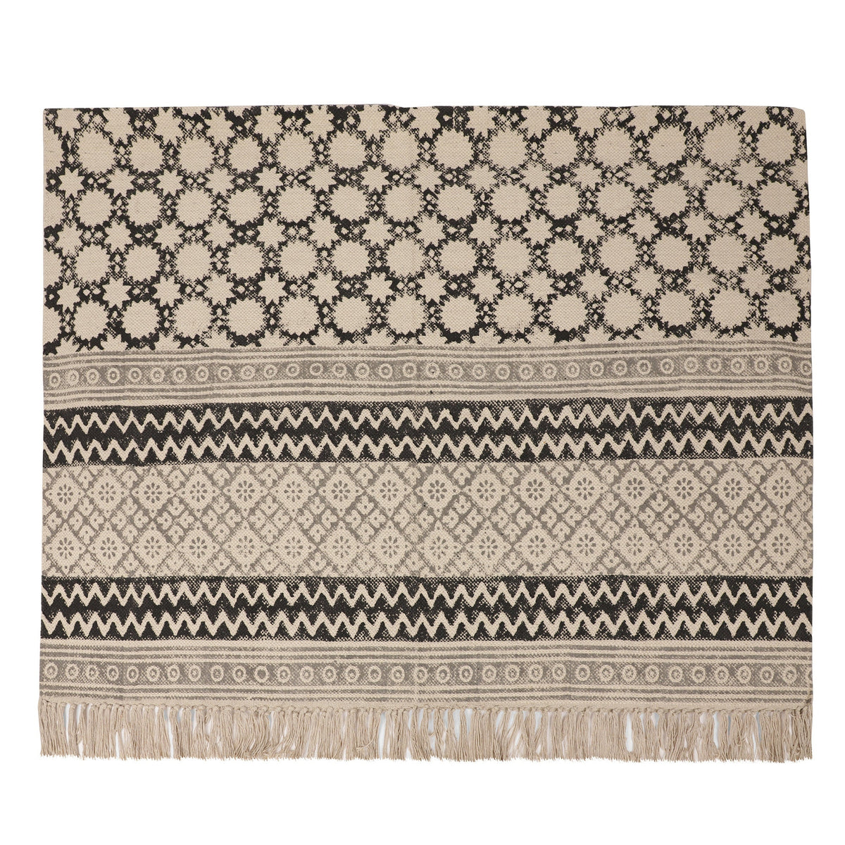 6x 4 feet Area Rug - Hand Block Mat for Yoga, Pilates, Fitness, and Meditation - (Handwoven Area Rug, Mat, Dhurrie, Hand Block-Printed Rug)