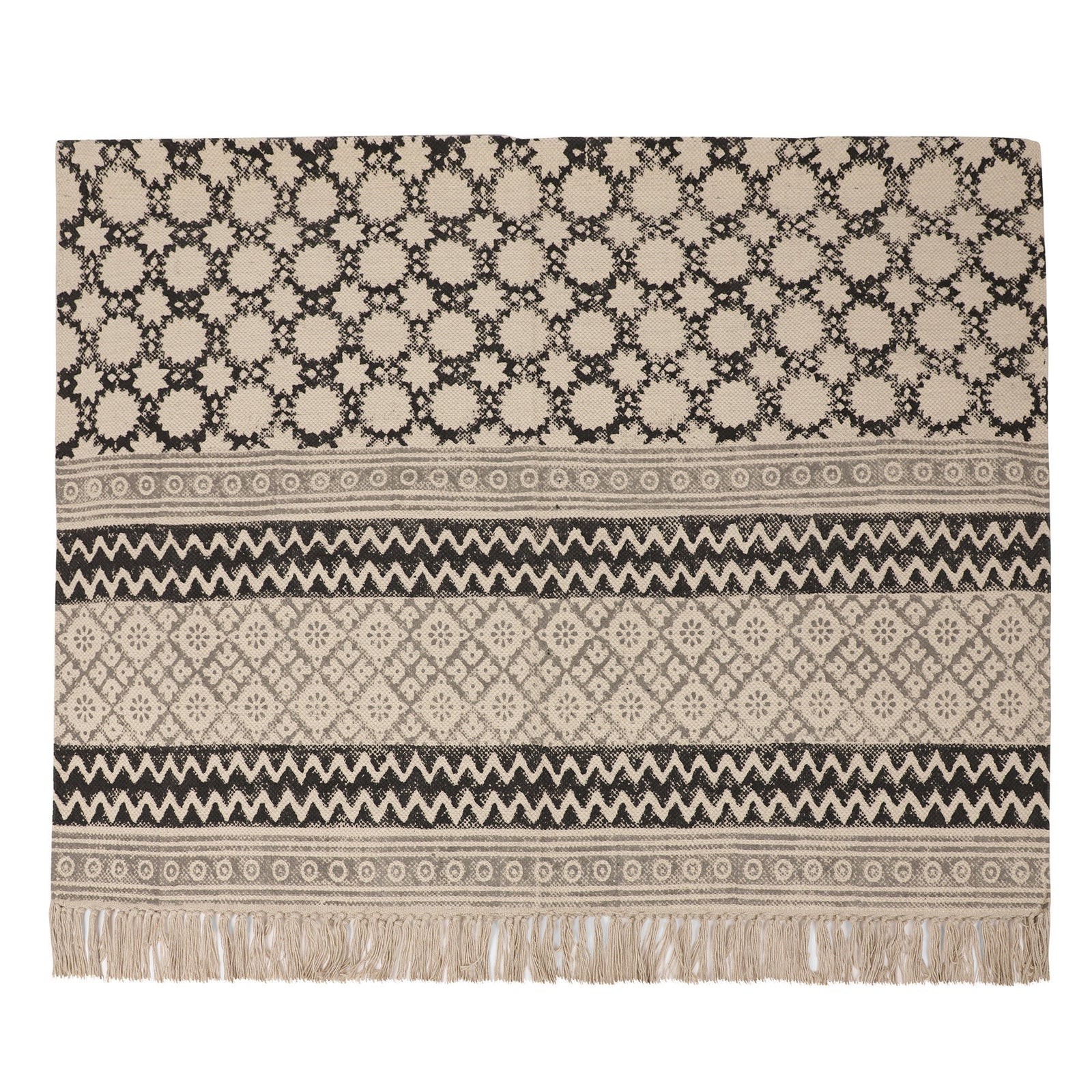 6x 4 feet Area Rug - Hand Block Mat for Yoga, Pilates, Fitness, and Meditation - (Handwoven Area Rug, Mat, Dhurrie, Hand Block-Printed Rug)