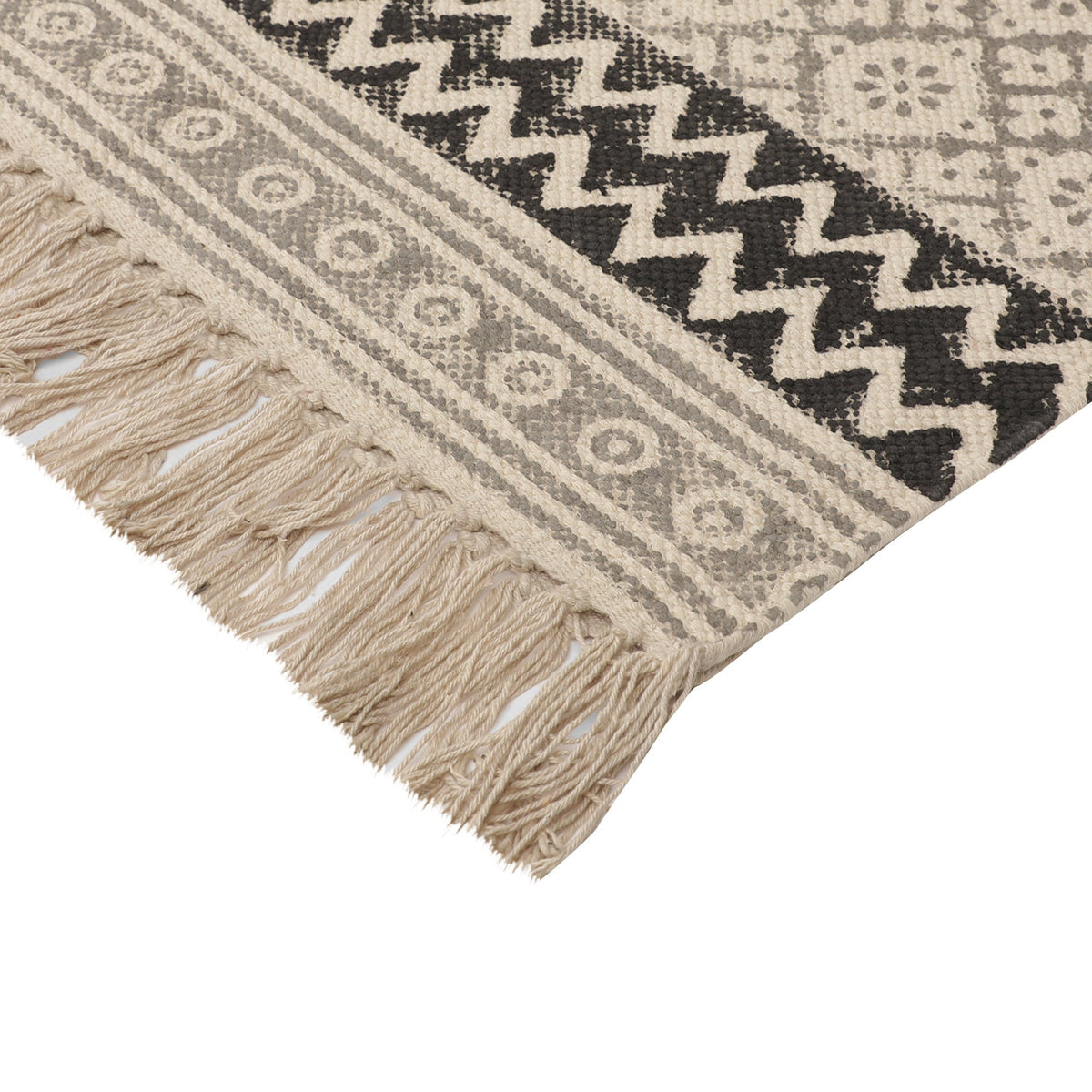 6x 4 feet Area Rug - Hand Block Mat for Yoga, Pilates, Fitness, and Meditation - (Handwoven Area Rug, Mat, Dhurrie, Hand Block-Printed Rug)