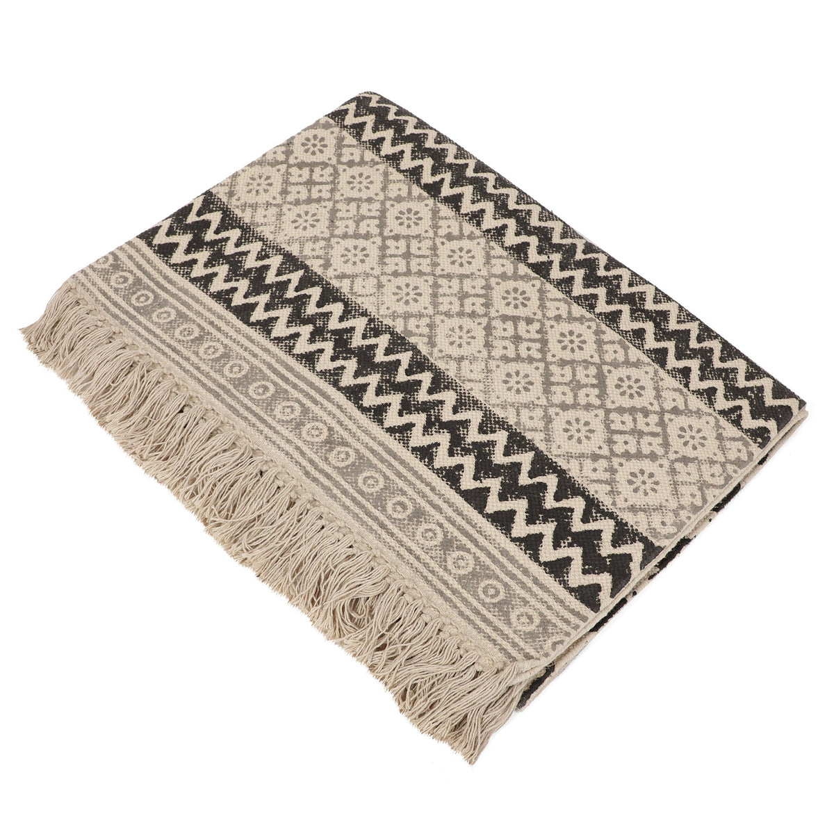 6x 4 feet Area Rug - Hand Block Mat for Yoga, Pilates, Fitness, and Meditation - (Handwoven Area Rug, Mat, Dhurrie, Hand Block-Printed Rug)