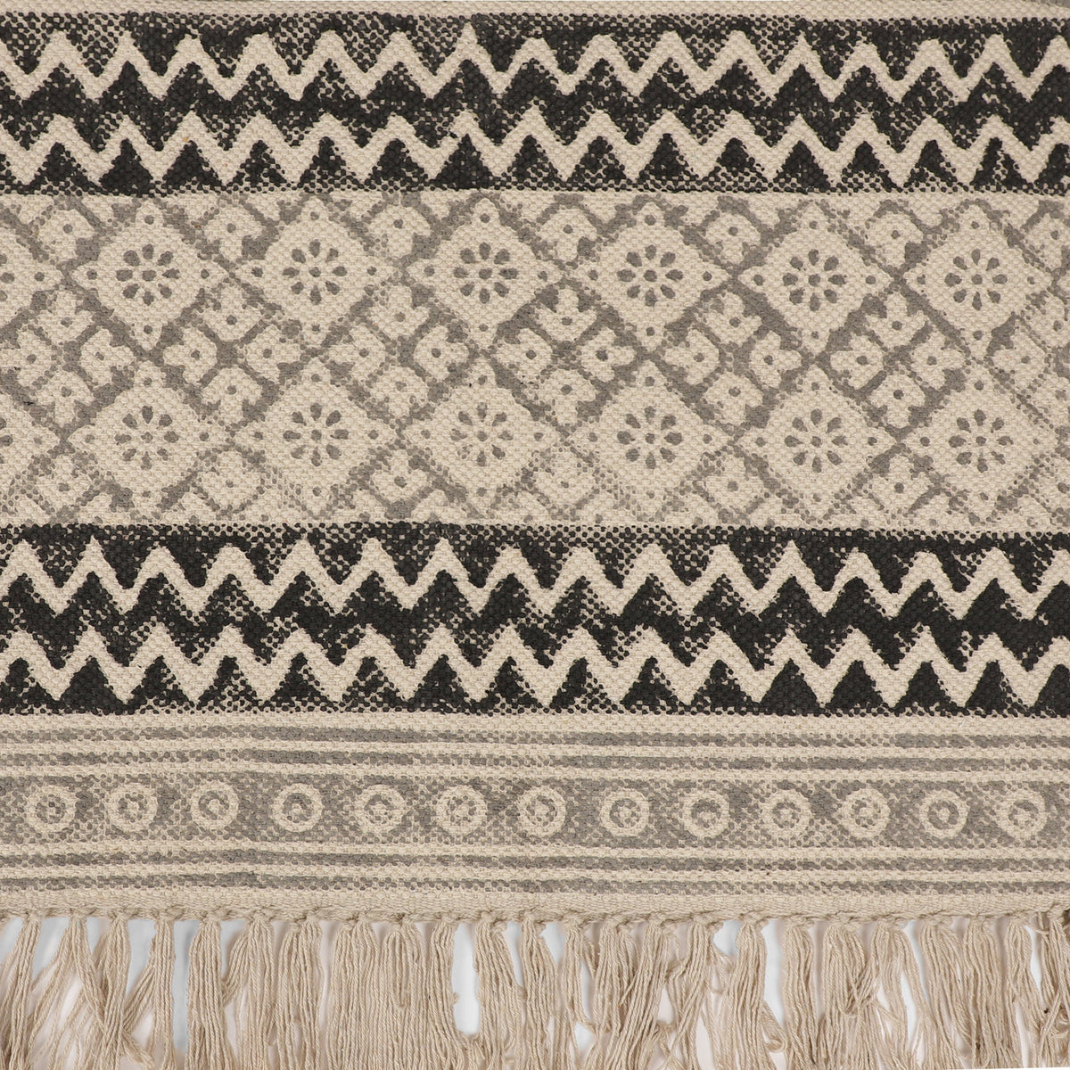 6x 4 feet Area Rug - Hand Block Mat for Yoga, Pilates, Fitness, and Meditation - (Handwoven Area Rug, Mat, Dhurrie, Hand Block-Printed Rug)