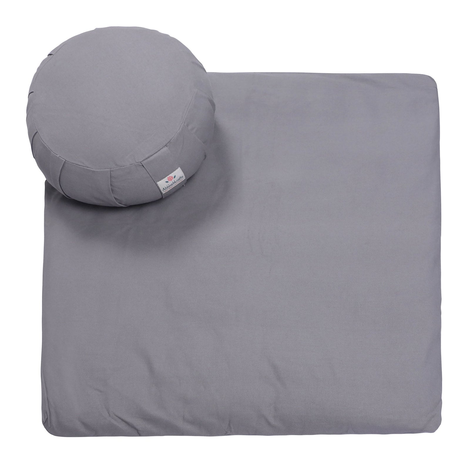 AbhinehKrafts Meditation Set - Combo of Zabuton Meditation Mat & Zafu Meditation Cushion - Yoga Support Pillow, Meditation Pillow (Solid)