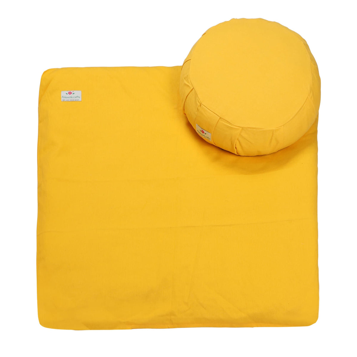 AbhinehKrafts Meditation Set - Combo of Zabuton Meditation Mat & Zafu Meditation Cushion - Yoga Support Pillow, Meditation Pillow (Solid)
