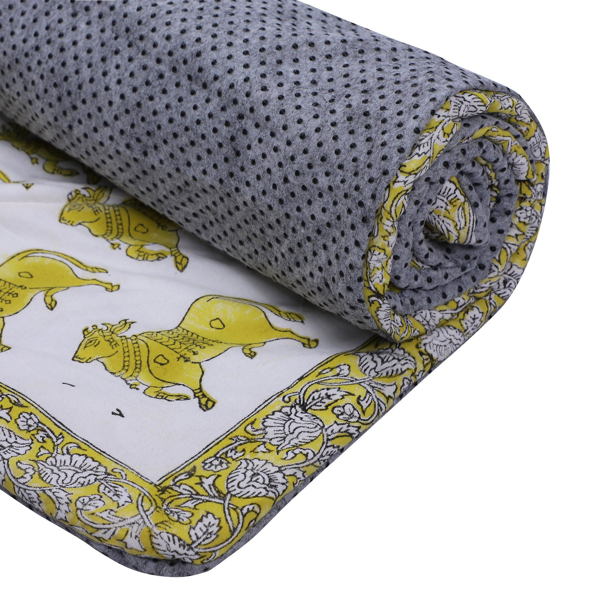 Kids Yoga Mat - Children Yoga Play Mat - Organic Cotton, Natural, Non-toxic, Eco-conscious, Super Soft, Exercise Play Mat - Nandi Cow