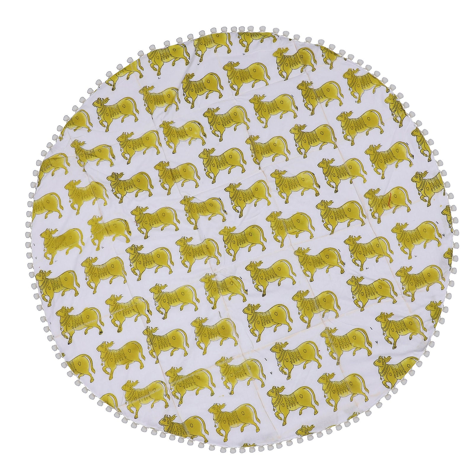 Babies/Children Round Play Mat - Round Yoga Mat - Organic Cotton, Natural, Non-toxic, Eco-conscious, Super Soft, Exercise Play Mat