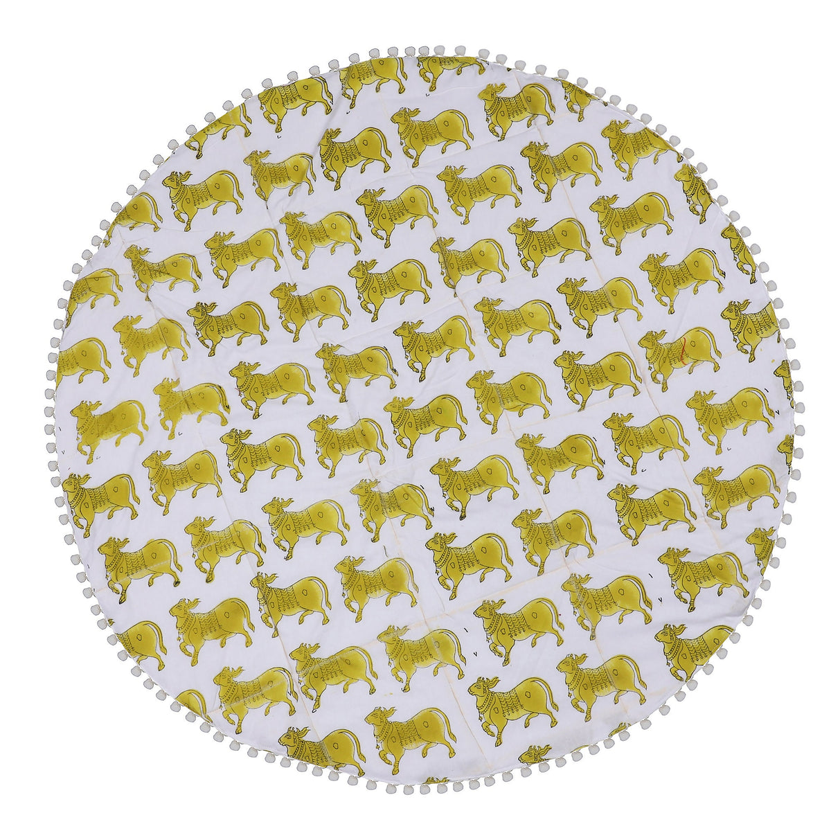 Babies/Children Round Play Mat - Round Yoga Mat - Organic Cotton, Natural, Non-toxic, Eco-conscious, Super Soft, Exercise Play Mat