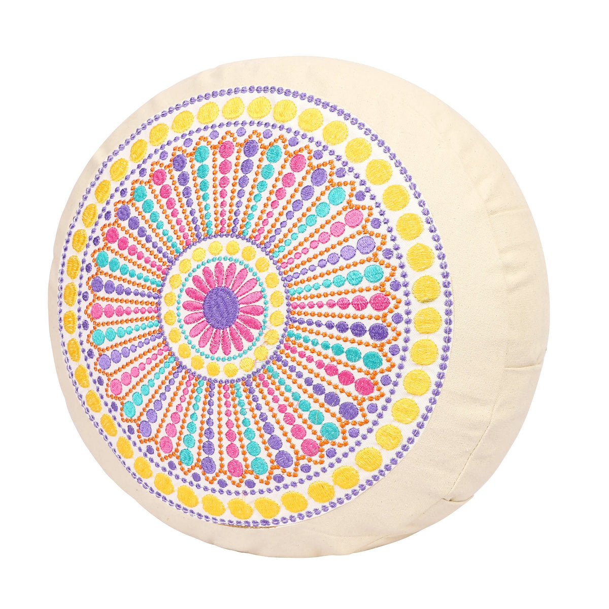 Yoga Meditation Cushion  - 16 Inch Extra Large - Copenhagen | Handmade Round Zafu Pillow  |Zipped Cover |Washable| Portable- Filling Options