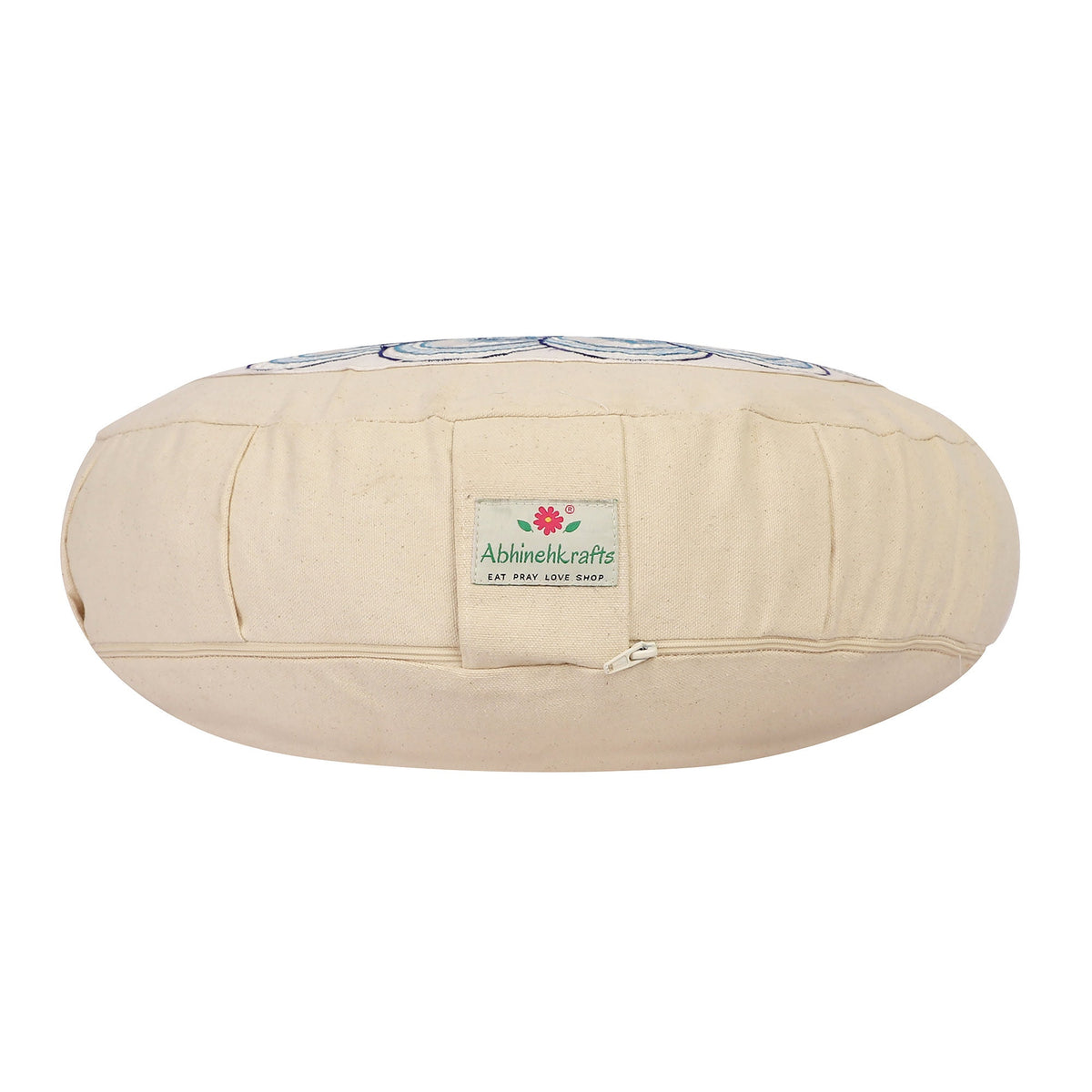 Yoga Meditation Cushion - 16 Inch Extra Large - Istanbul | Handmade Round Zafu Pillow  |Zipped Cover |Washable| Portable - Filling Options