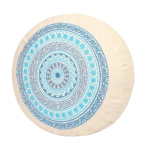 Yoga Meditation Cushion - 16 Inch Extra Large - Prague  | Handmade Round Zafu Pillow  |Zipped Cover |Washable| Portable - Filling Options