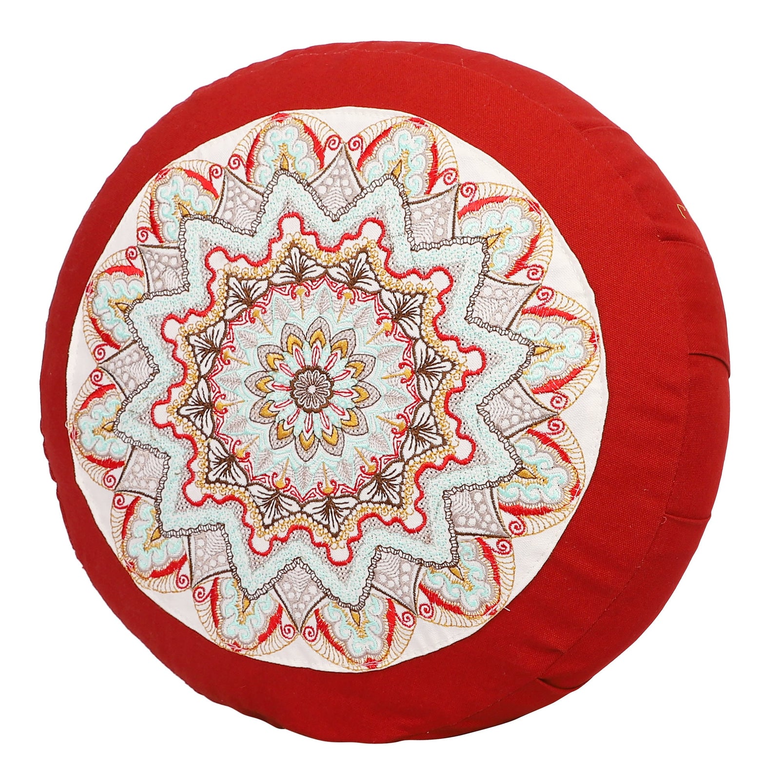 Yoga Meditation Cushion - 16 Inch Extra Large - Seville  | Handmade Round Zafu Pillow  |Zipped Cover |Washable| Portable - Filling Options
