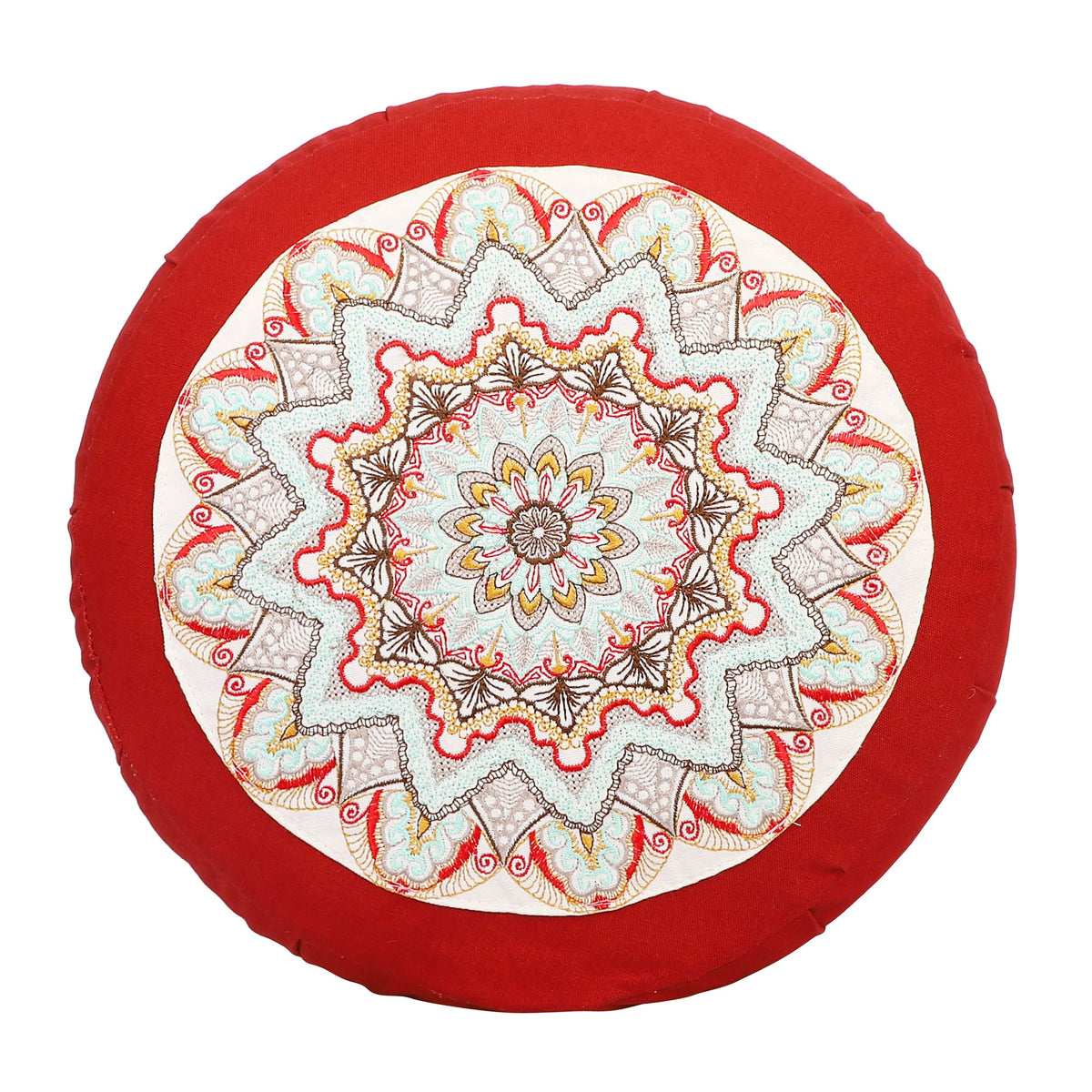 Yoga Meditation Cushion - 16 Inch Extra Large - Seville  | Handmade Round Zafu Pillow  |Zipped Cover |Washable| Portable - Filling Options