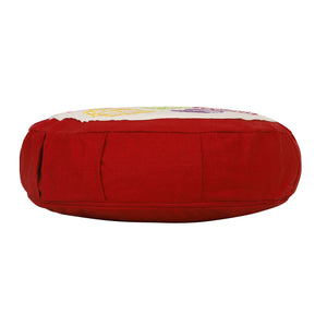 Yoga Meditation Cushion - 16 Inch Extra Large - Rome  | Handmade Round Zafu Pillow  |Zipped Cover |Washable| Portable - Filling Options