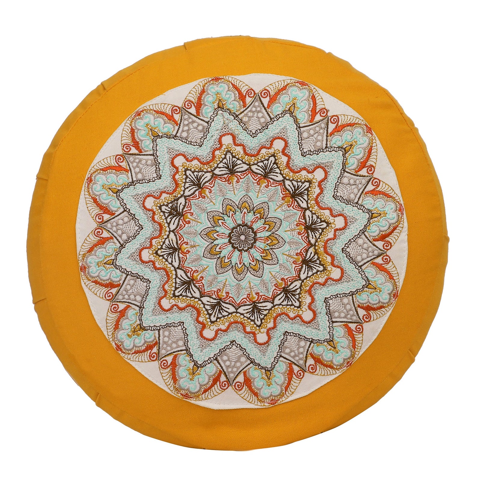 Yoga Meditation Cushion - 16 Inch Extra Large - Stockholm  | Handmade Round Zafu Pillow  |Zipped Cover |Washable| Portable - Filling Options