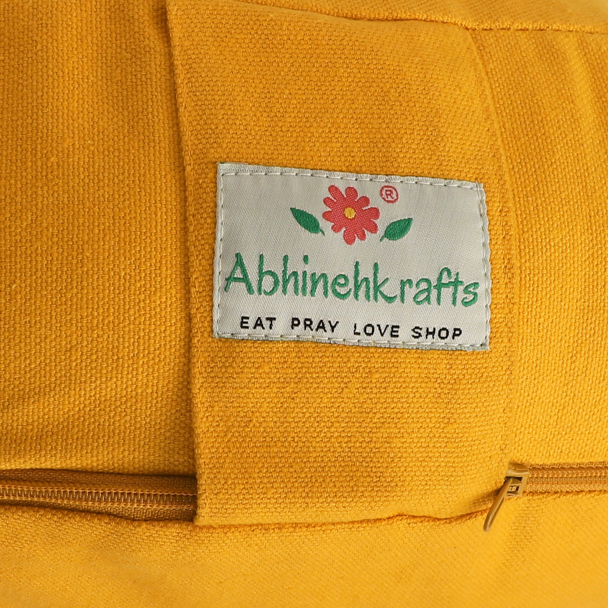 Yoga Meditation Cushion - 16 Inch Extra Large - Stockholm  | Handmade Round Zafu Pillow  |Zipped Cover |Washable| Portable - Filling Options