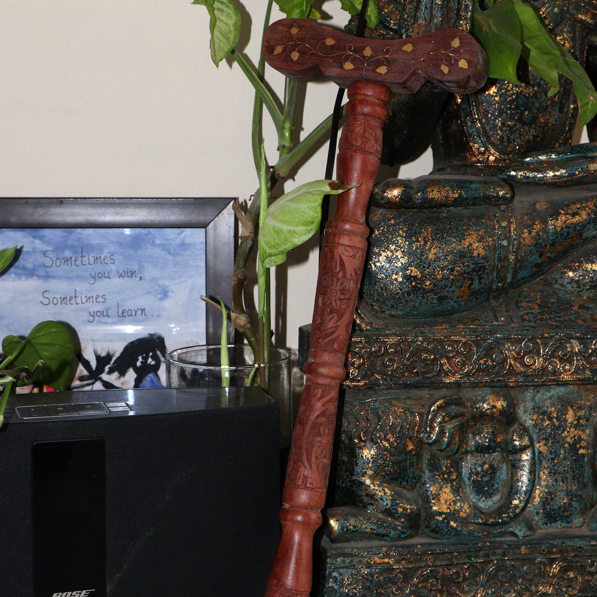 Yoga Danda, Meditation Staff, Meditation Support Staff, Meditation Stick, T shape wooden Meditation Prop, Wood Arm Rest for Meditation, Japa