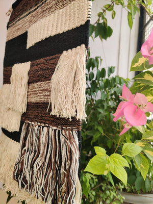 Black and Cream Macrame Wall Hanging