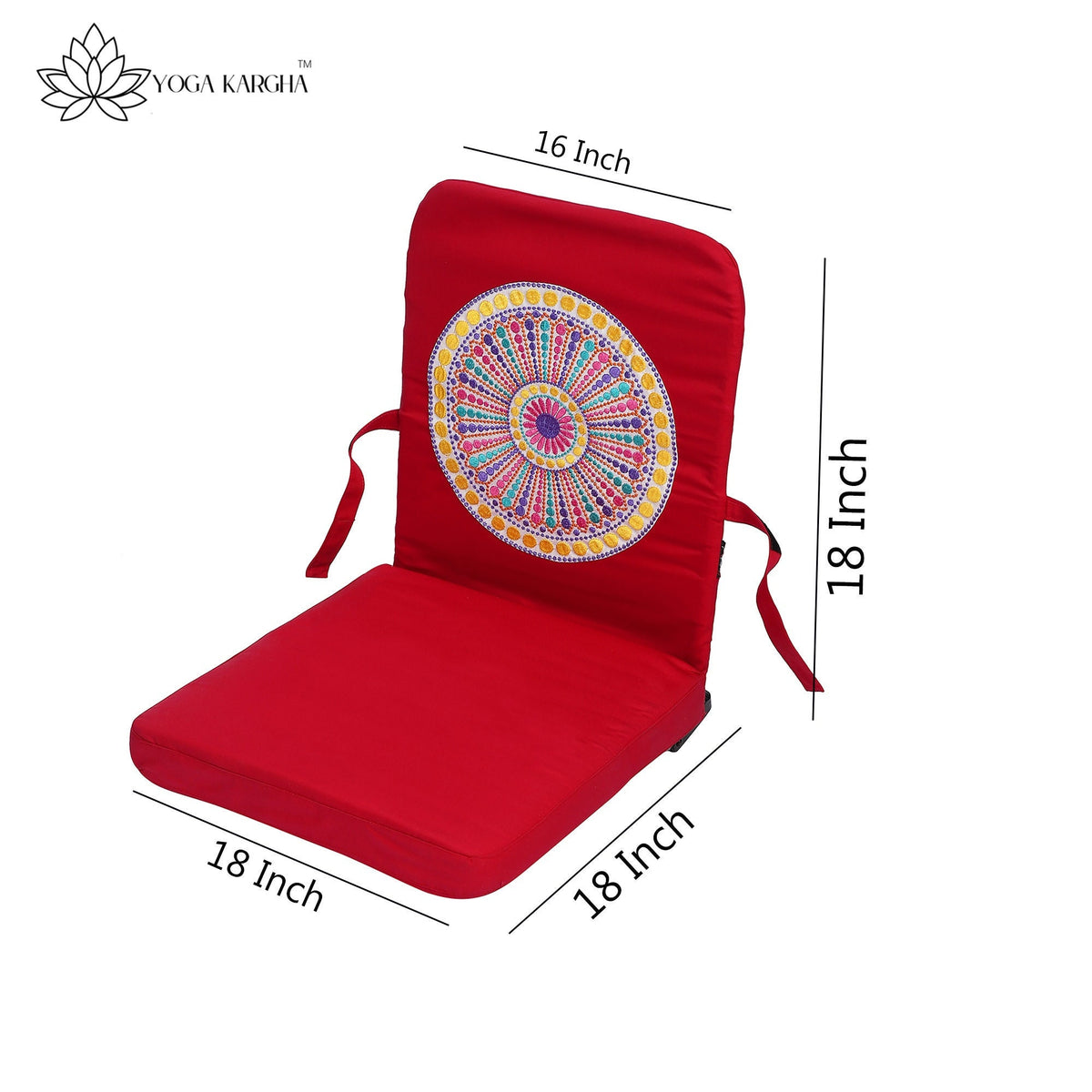 YogaKargha Foldable & Portable Meditation Chair - Kneeling, Sitting Down Chair, Ergonomic Meditation Low Seat - Fab Fuschia
