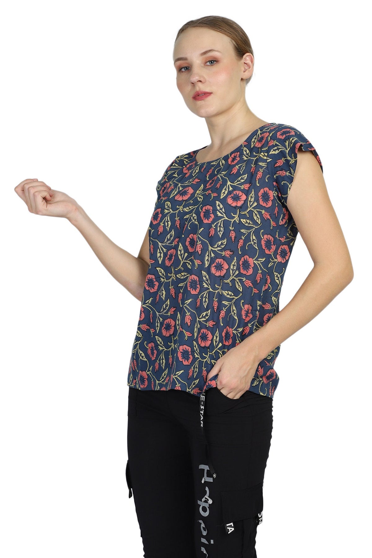Yoga Top Wear - Cotton, Meditation Top, Cotton Shirt - Handblock printed Cotton Top/Tunic/Shirt