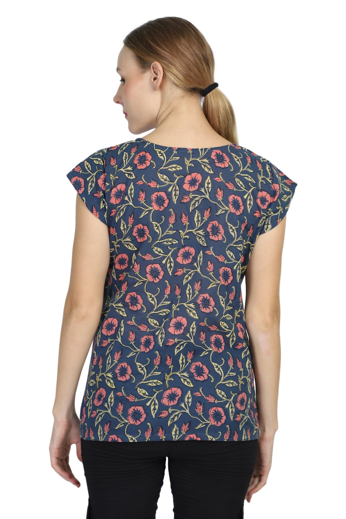 Yoga Top Wear - Cotton, Meditation Top, Cotton Shirt - Handblock printed Cotton Top/Tunic/Shirt