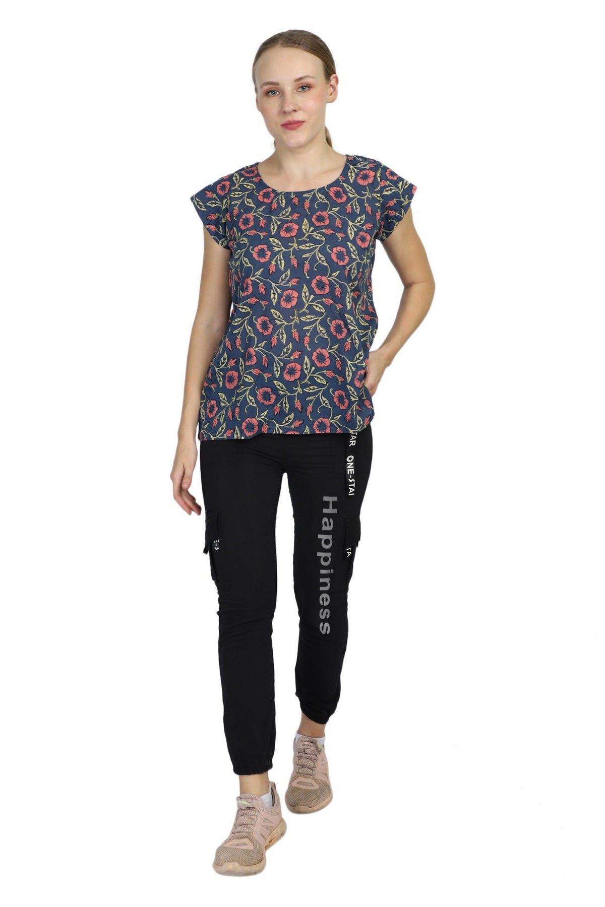 Yoga Top Wear - Cotton, Meditation Top, Cotton Shirt - Handblock printed Cotton Top/Tunic/Shirt