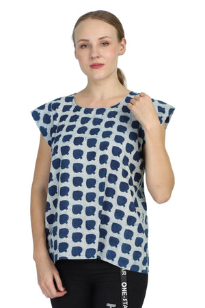 Yoga Top Wear - Cotton, Meditation Top, Cotton Shirt - Handblock printed Cotton Top/Tunic/Shirt