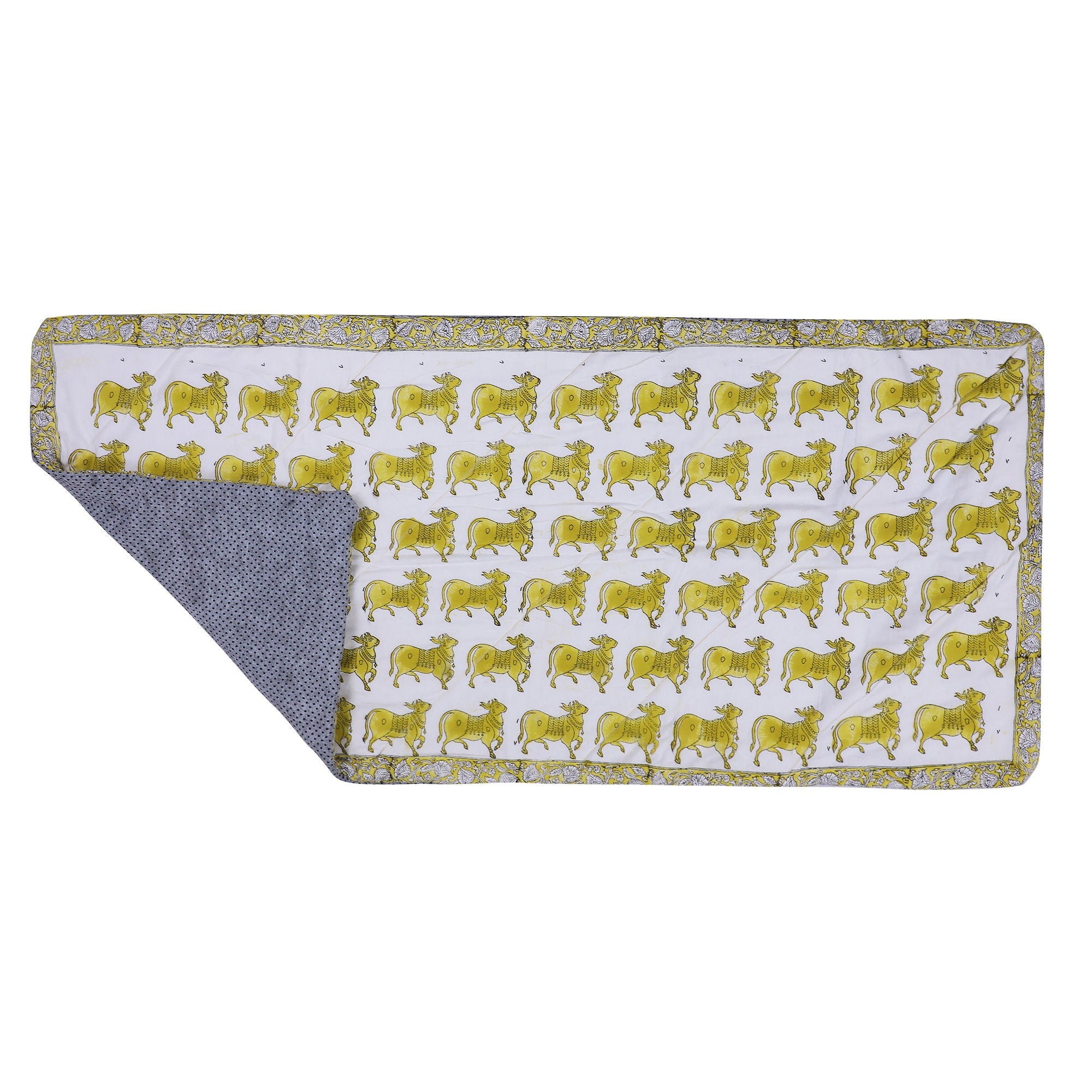 Kids Yoga Mat - Children Yoga Play Mat - Organic Cotton, Natural, Non-toxic, Eco-conscious, Super Soft, Exercise Play Mat - Nandi Cow