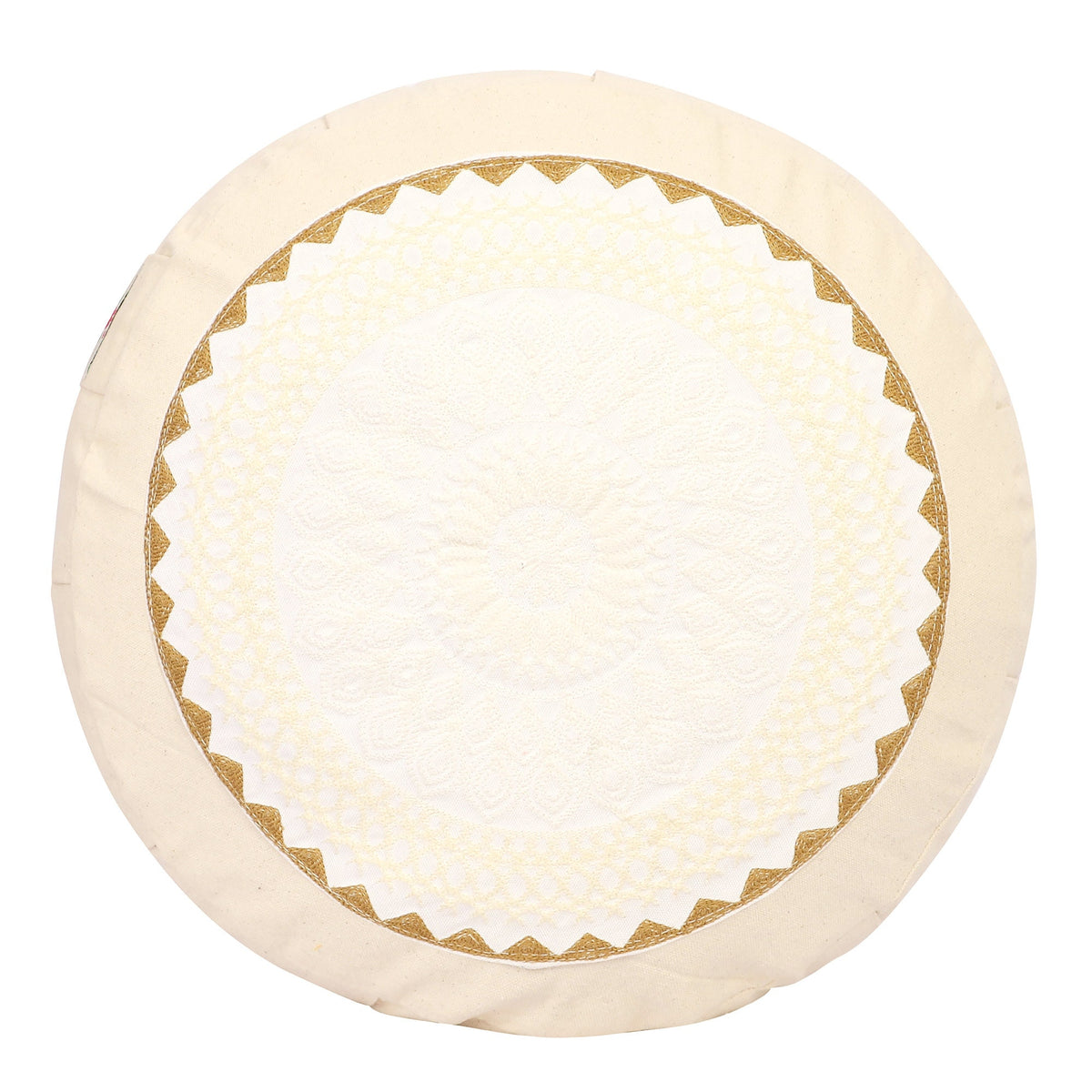 Yoga Meditation Cushion - 16 Inch Extra Large - Seoul  | Handmade Round Zafu Pillow  |Zipped Cover |Washable| Portable - Filling Options