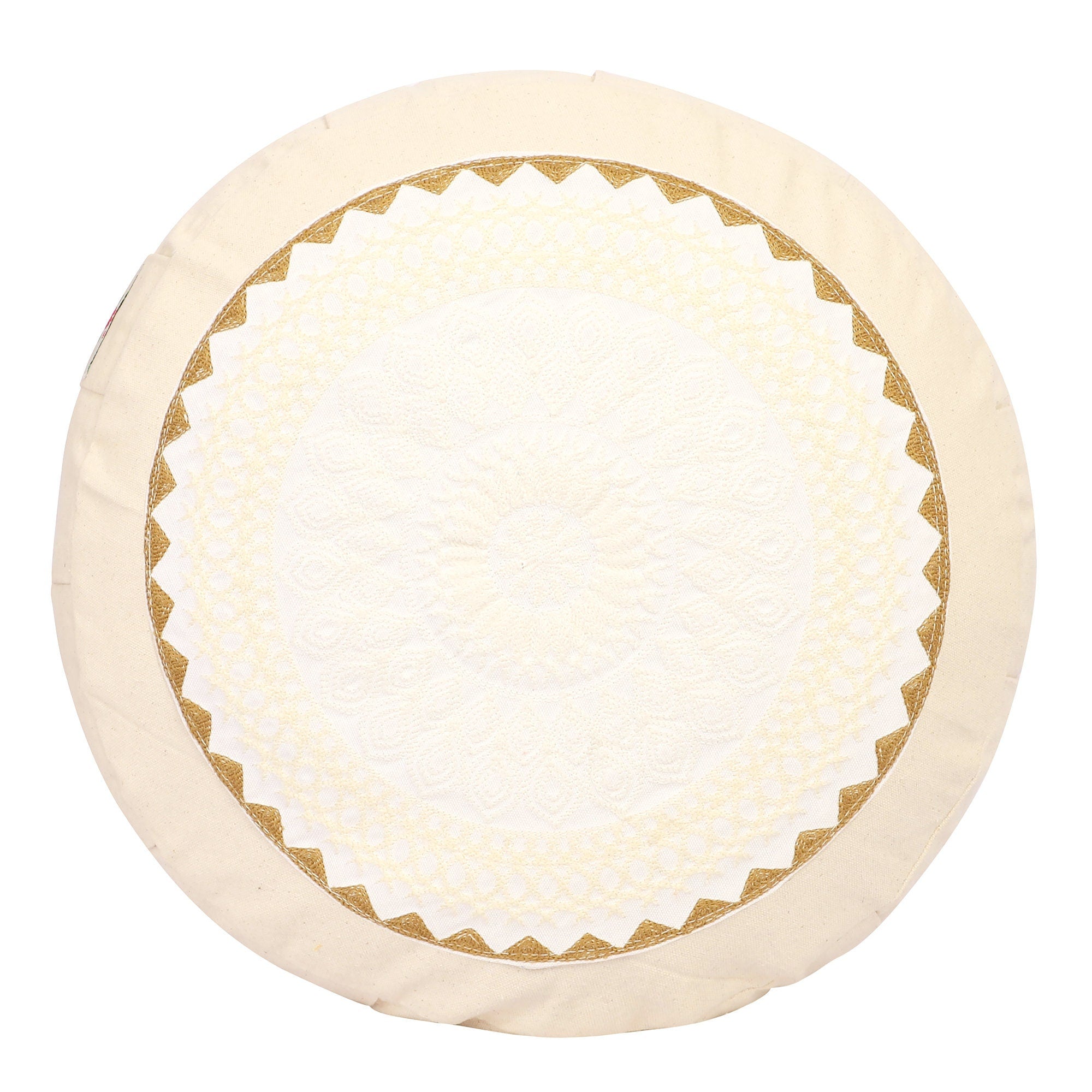 Yoga Meditation Cushion - 16 Inch Extra Large - Seoul  | Handmade Round Zafu Pillow  |Zipped Cover |Washable| Portable - Filling Options