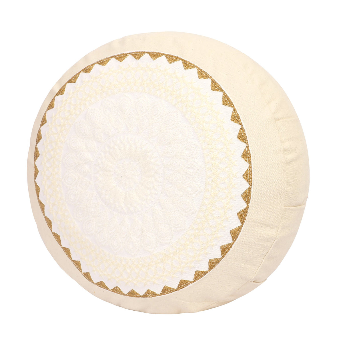 Yoga Meditation Cushion - 16 Inch Extra Large - Seoul  | Handmade Round Zafu Pillow  |Zipped Cover |Washable| Portable - Filling Options