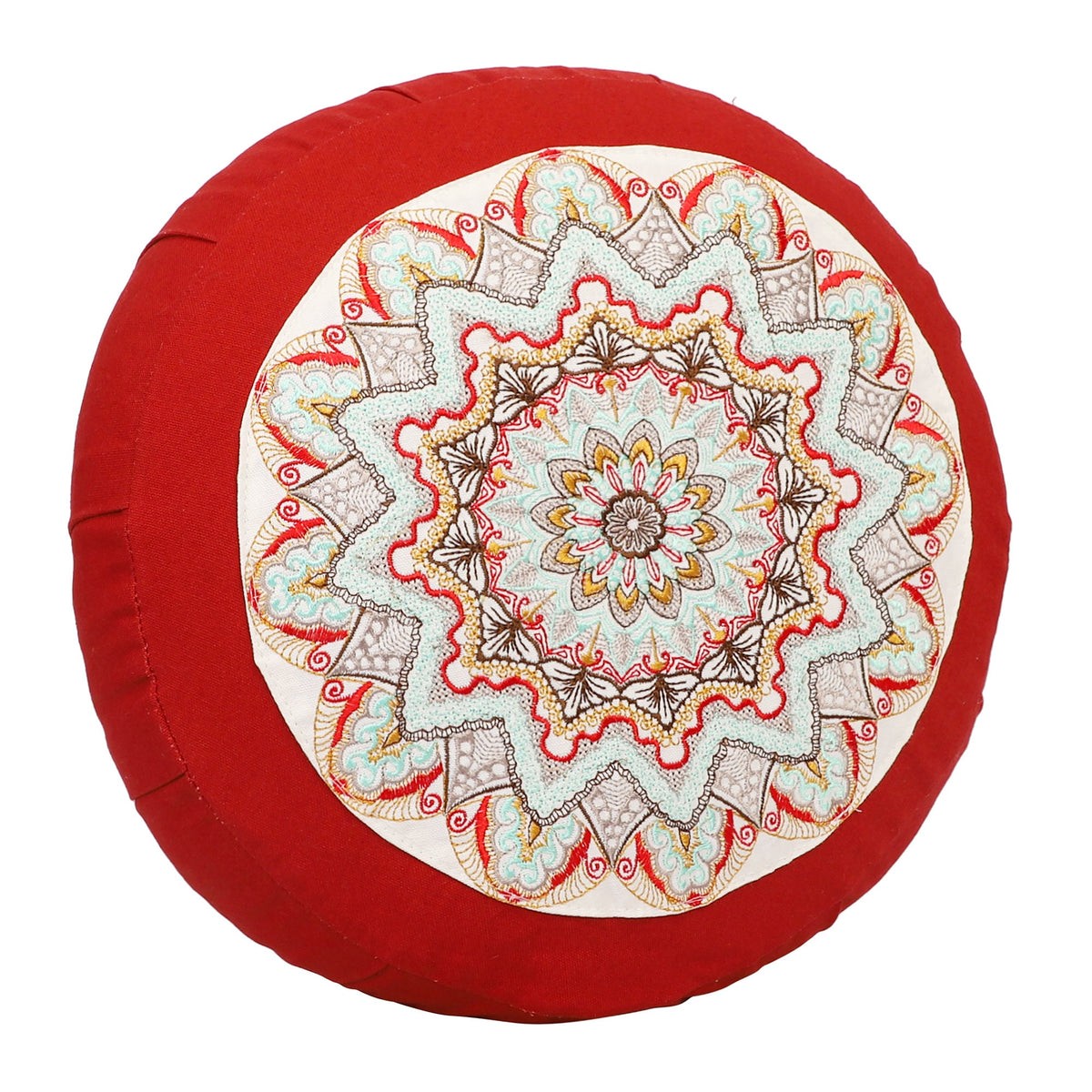 Yoga Meditation Cushion - 16 Inch Extra Large - Seville  | Handmade Round Zafu Pillow  |Zipped Cover |Washable| Portable - Filling Options