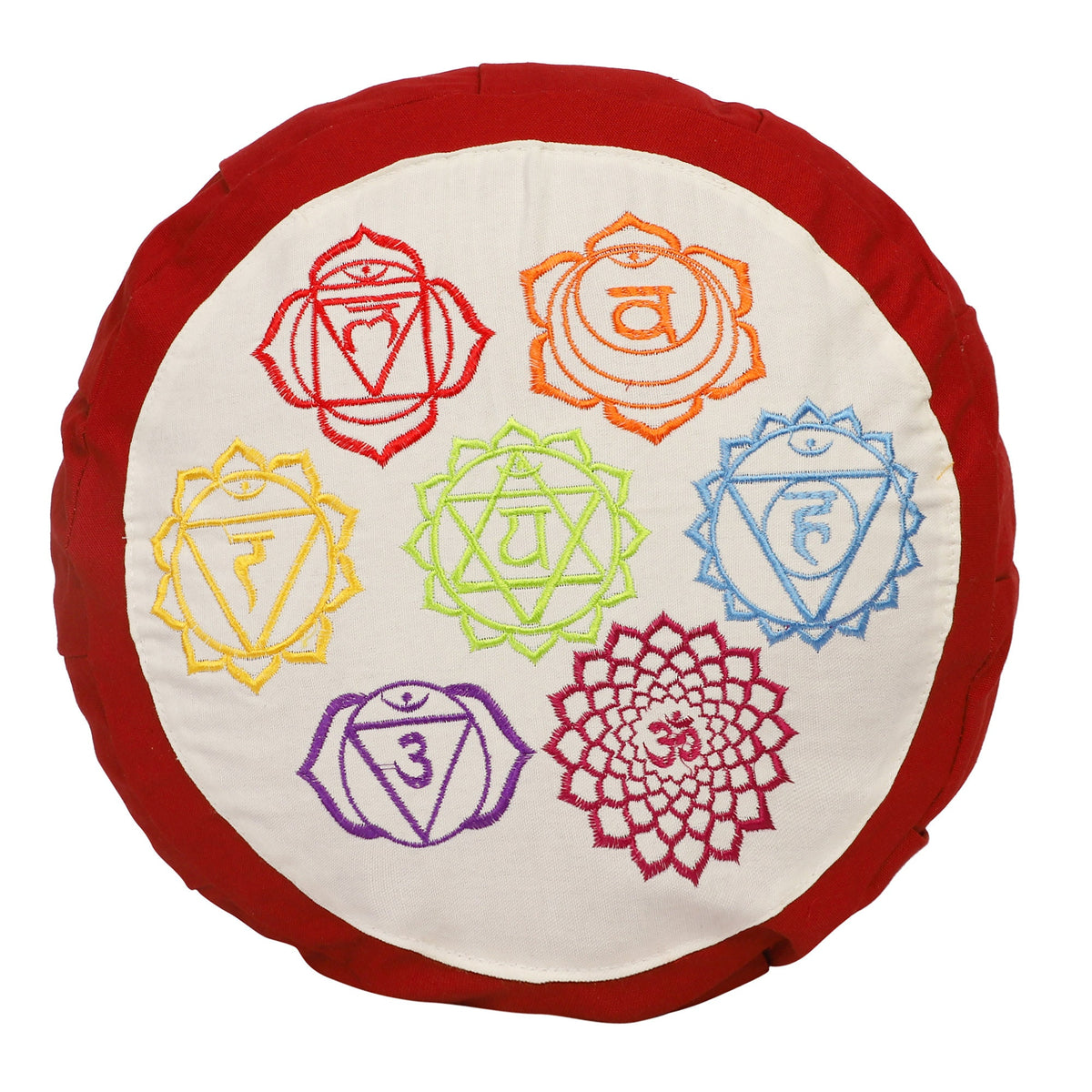 Yoga Meditation Cushion - 16 Inch Extra Large - Rome  | Handmade Round Zafu Pillow  |Zipped Cover |Washable| Portable - Filling Options