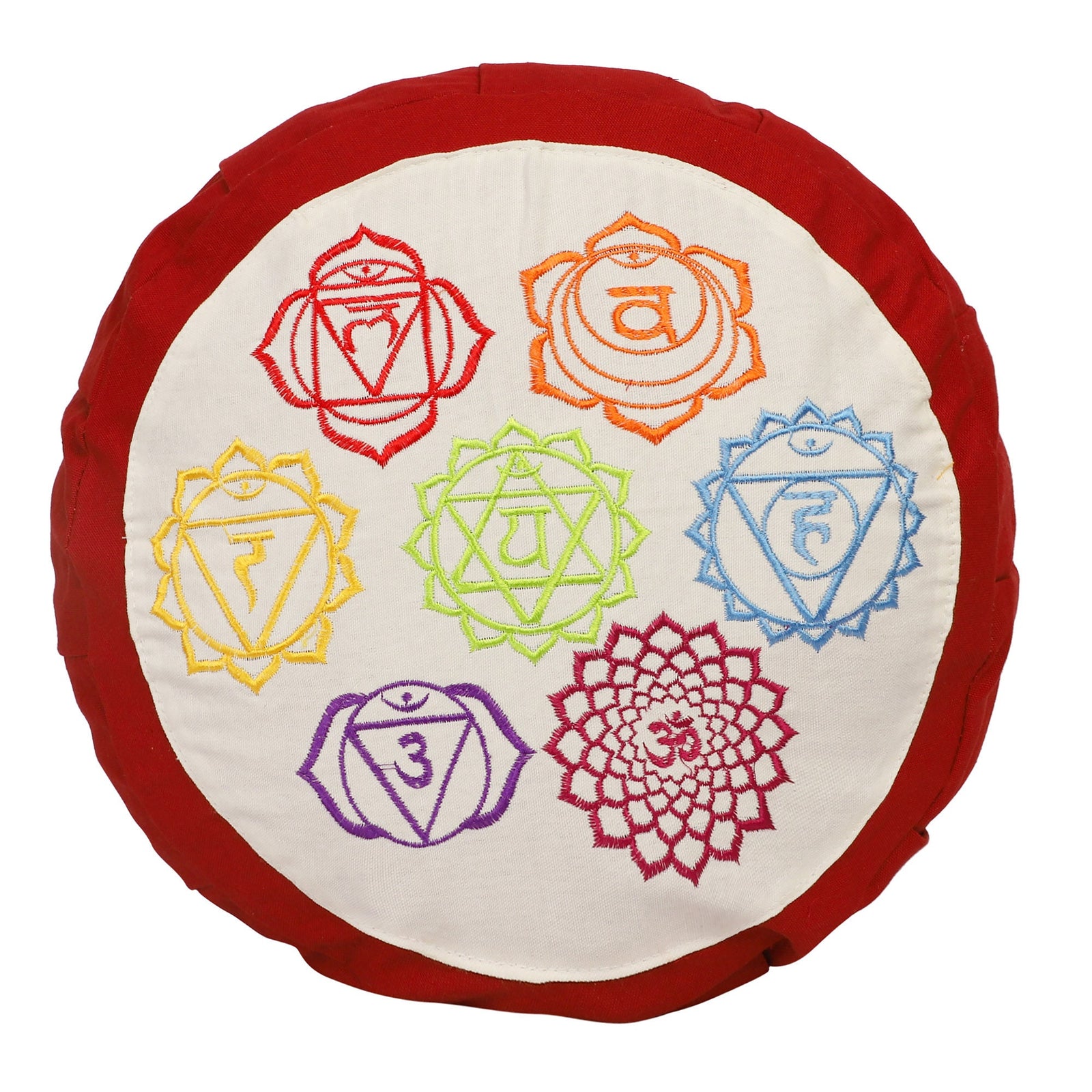 Yoga Meditation Cushion - 16 Inch Extra Large - Rome  | Handmade Round Zafu Pillow  |Zipped Cover |Washable| Portable - Filling Options