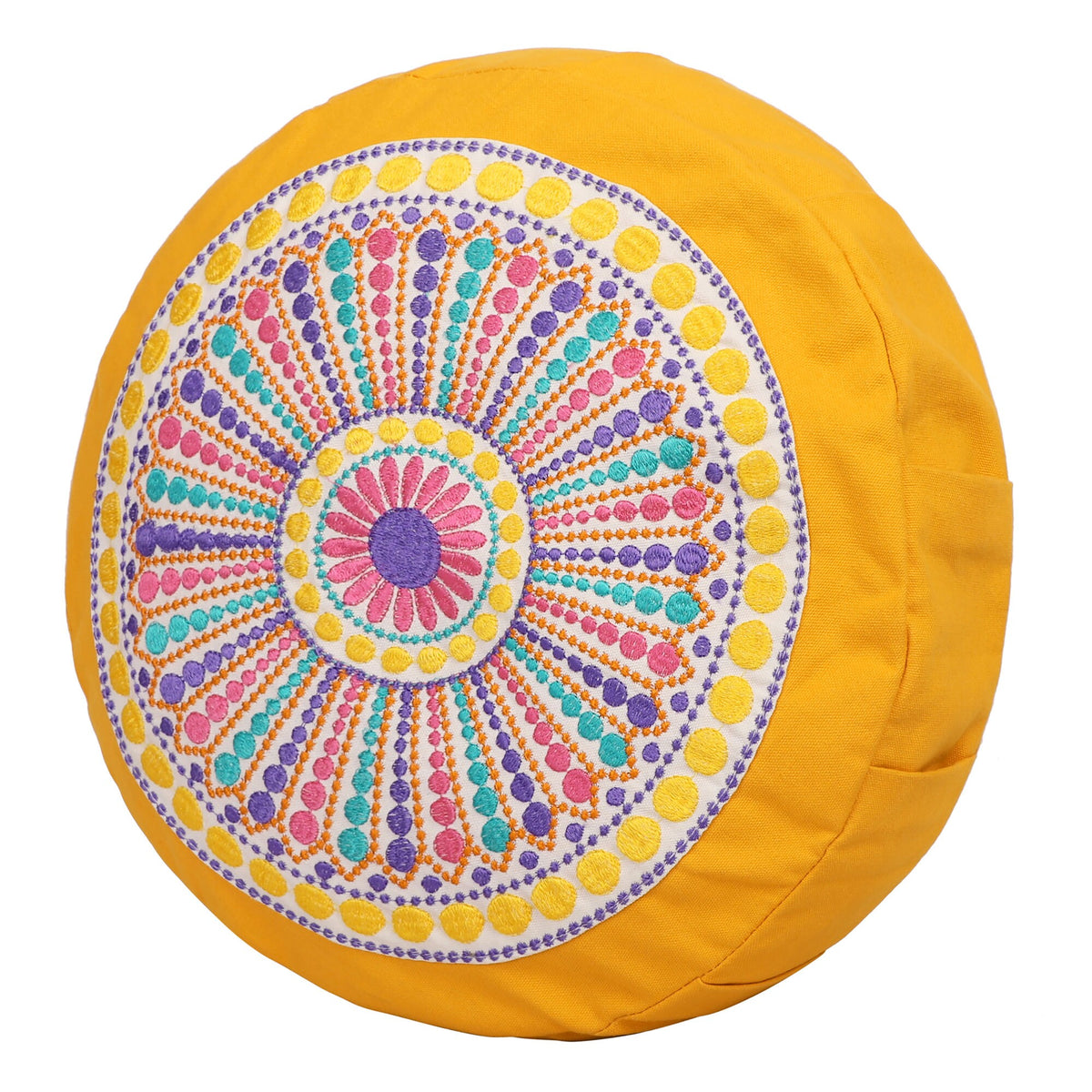 Yoga Meditation Cushion - 16 Inch Extra Large - Venice  | Handmade Round Zafu Pillow  |Zipped Cover |Washable| Portable - Filling Options