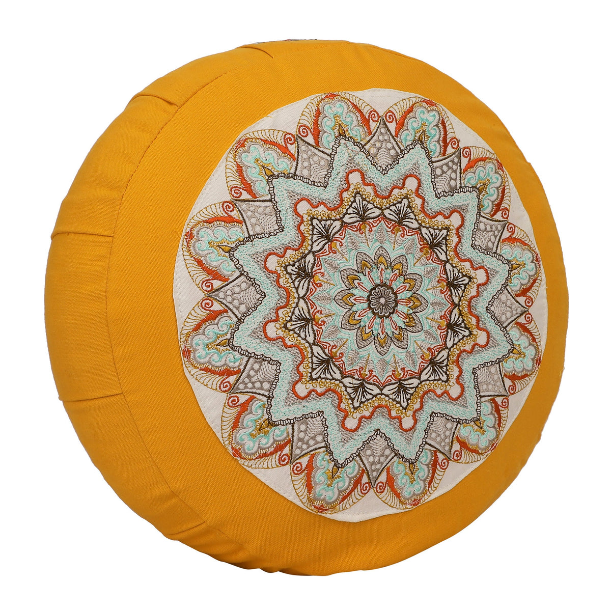 Yoga Meditation Cushion - 16 Inch Extra Large - Stockholm  | Handmade Round Zafu Pillow  |Zipped Cover |Washable| Portable - Filling Options