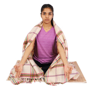 Premium Handwoven Sheep Wool Blanket (Use as bed linen OR yoga/mediation blanket) - Sattva