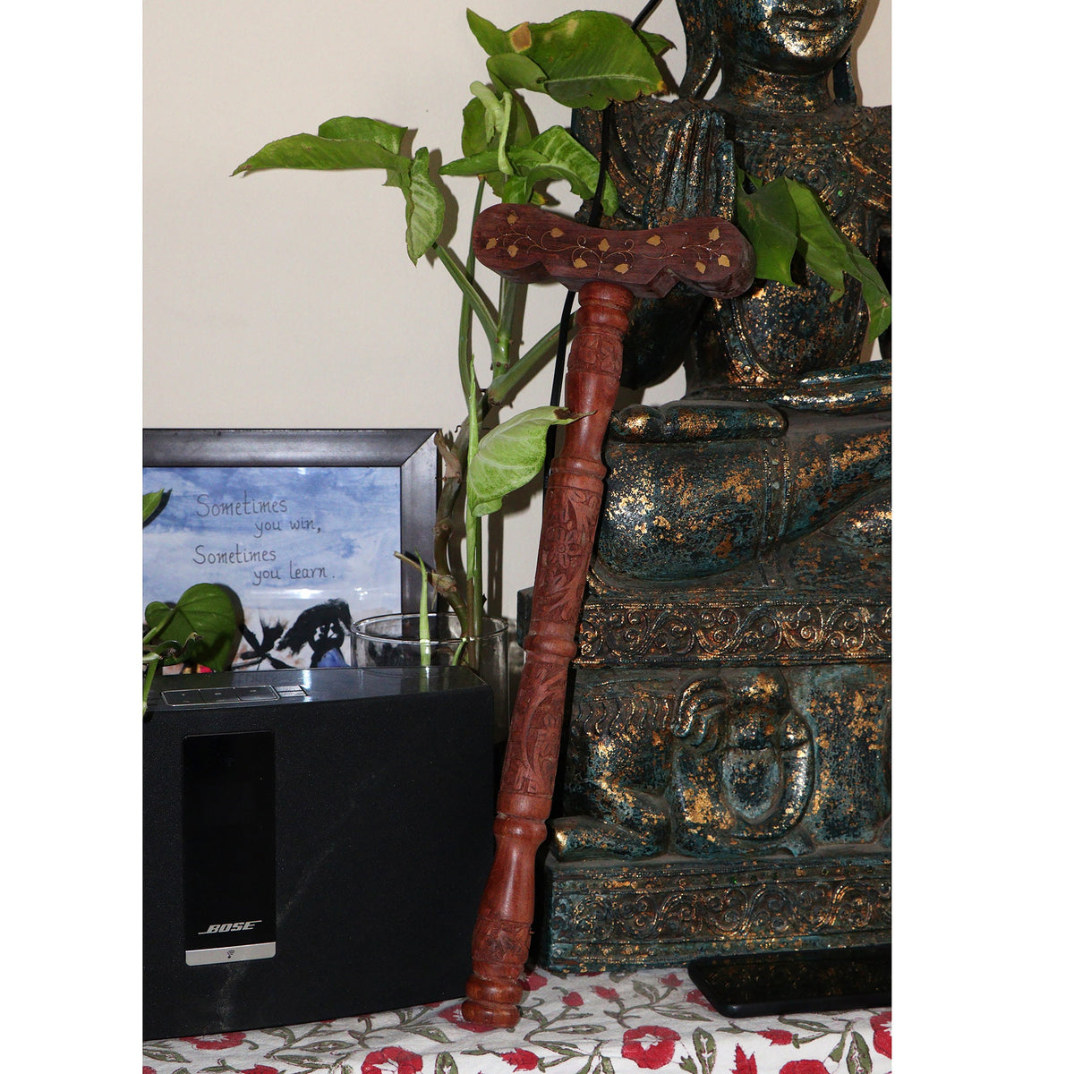 Yoga Danda, Meditation Staff, Meditation Support Staff, Meditation Stick, T shape wooden Meditation Prop, Wood Arm Rest for Meditation, Japa