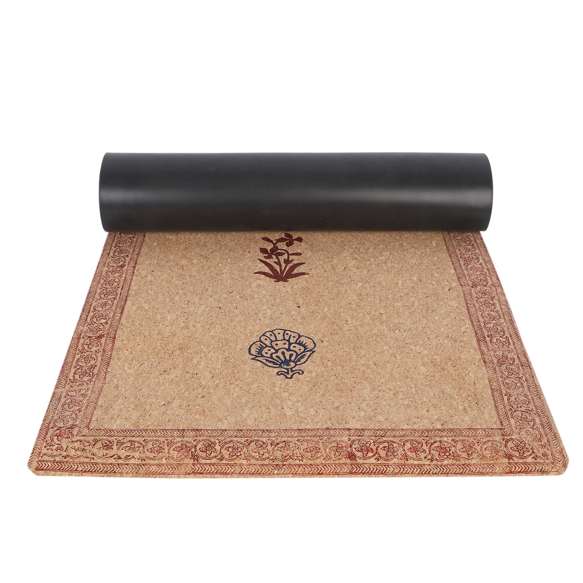 Hand Block Printed Cork Yoga Mat – Garden of Five Senses