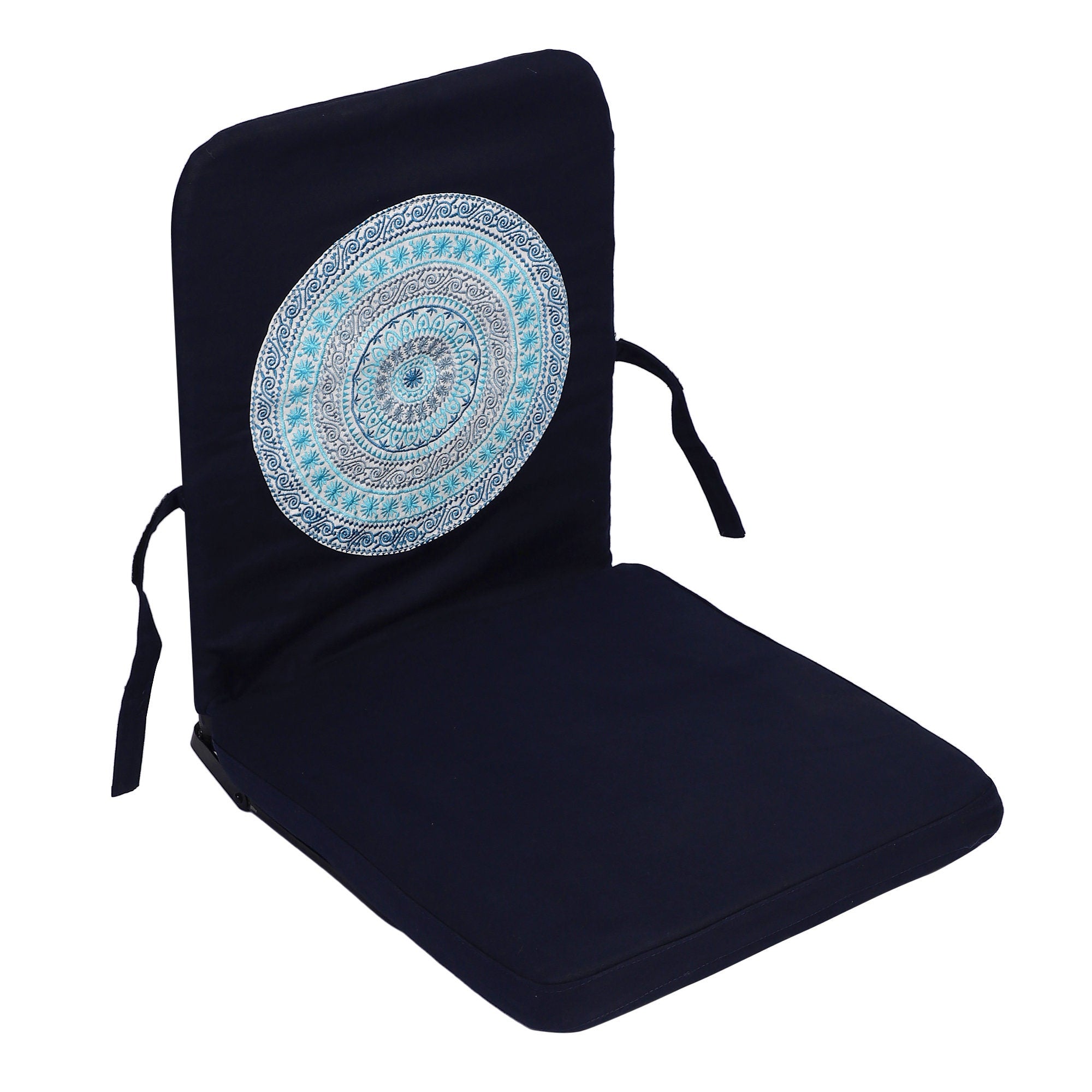 YogaKargha Foldable & Portable Meditation Chair - Kneeling, Sitting Down Chair, Ergonomic Meditation Low Seat - Indie Indigo