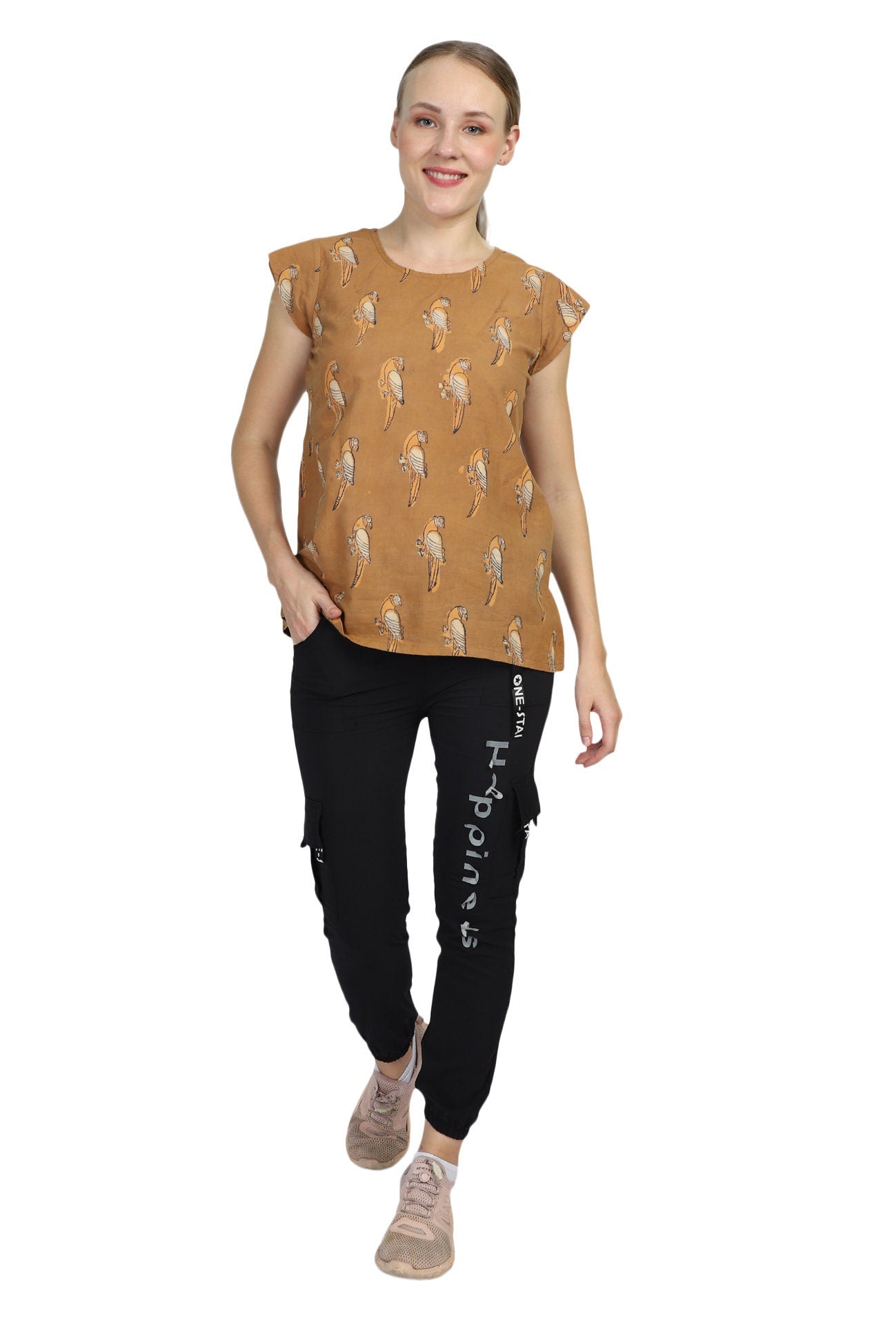 Yoga Top Wear - Cotton, Meditation Top, Cotton Shirt - Handblock printed Cotton Top/Tunic/Shirt