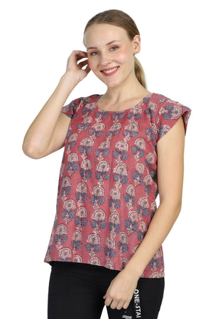 Yoga Top Wear - Cotton, Meditation Top, Cotton Shirt - Handblock printed Cotton Top/Tunic/Shirt