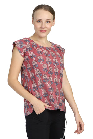 Yoga Top Wear - Cotton, Meditation Top, Cotton Shirt - Handblock printed Cotton Top/Tunic/Shirt