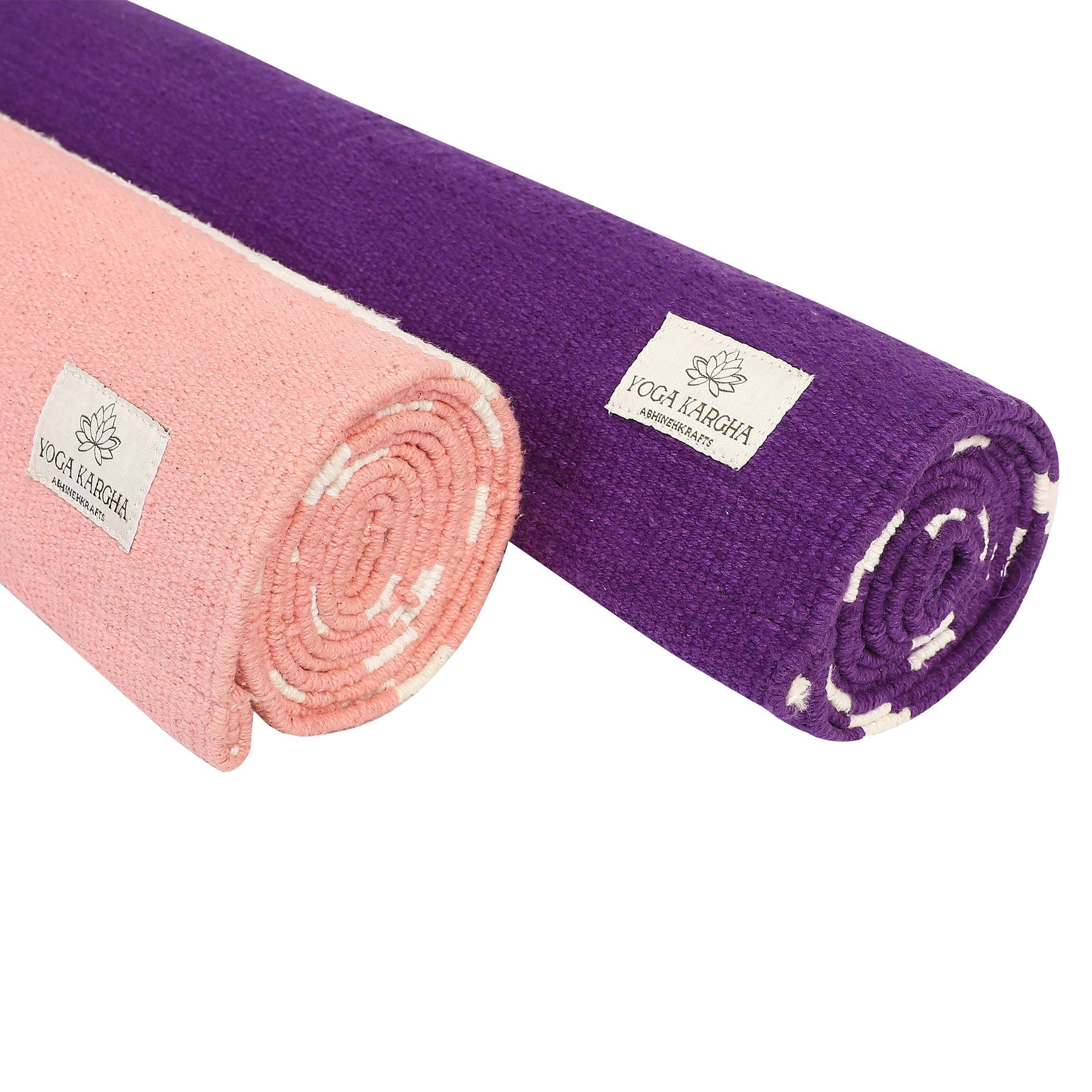 Natural Cotton Yoga Mat Bundle - Set of Two - YogaKargha