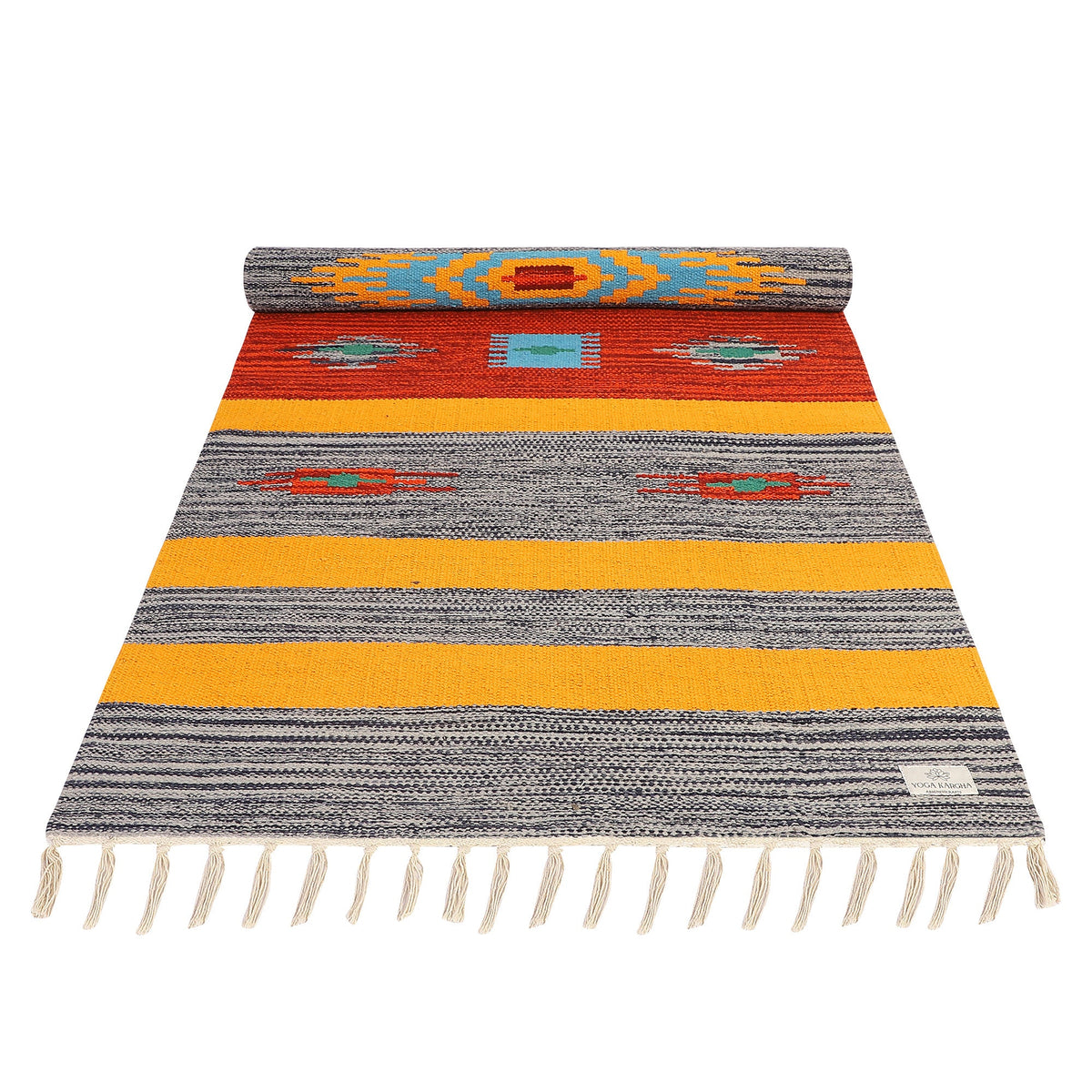 Handwoven Cotton Mat for Yoga and Meditation or Home Decor - Amsterdam